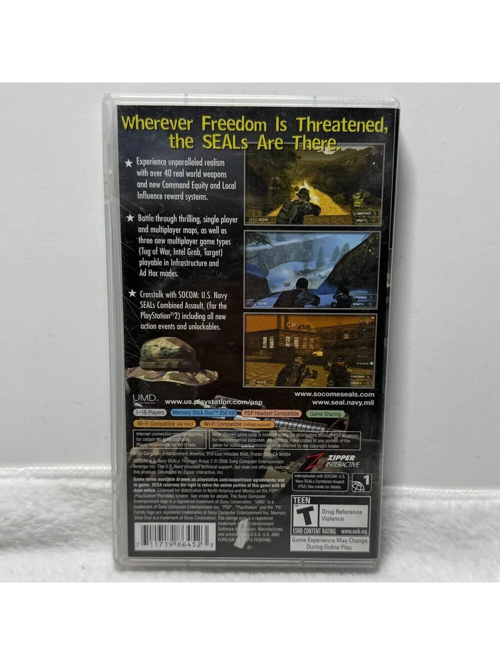 SOCOM U.S. Navy SEALs Fireteam Bravo 2 PSP Complete CIB UMD Game